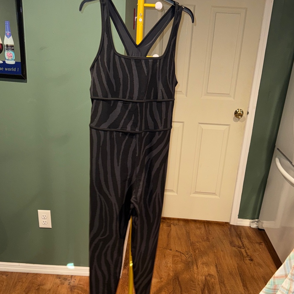 NWT DVF Black and Gray Patterned Jumpsuit size xl